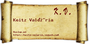 Keitz Valéria névjegykártya